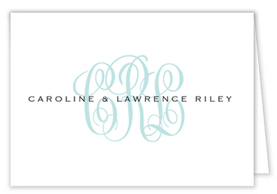 White Monogram Folded Enclosure Cards